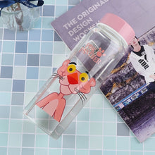 Load image into Gallery viewer, 500ml Water Bottle glass bottle Fashion Pink Panther Drinking Bottle Portable Water Bottle for Kitchen accessories Y44