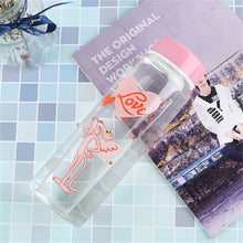 Load image into Gallery viewer, 500ml Water Bottle glass bottle Fashion Pink Panther Drinking Bottle Portable Water Bottle for Kitchen accessories Y44