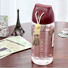 Load image into Gallery viewer, Model Line Cool Water Bottle Fringing decor Cold Drink Glass Bottle High Quality Glass drinking bottle Handcarry hiking bottle