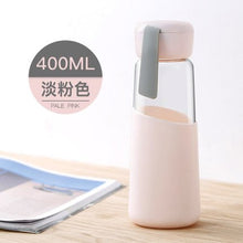 Load image into Gallery viewer, Travel drink ware Portable bottle new design glass bottle Transparent bottle water tea glass drinking bottle with silicone set