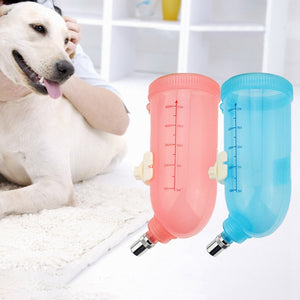 500ML Pet Water Feeders Metal Pipe PE Drinking Bottle Dog Cat Rabbit Wall Hanging Feeder Puppy Kitten Pet Drinking Bottle